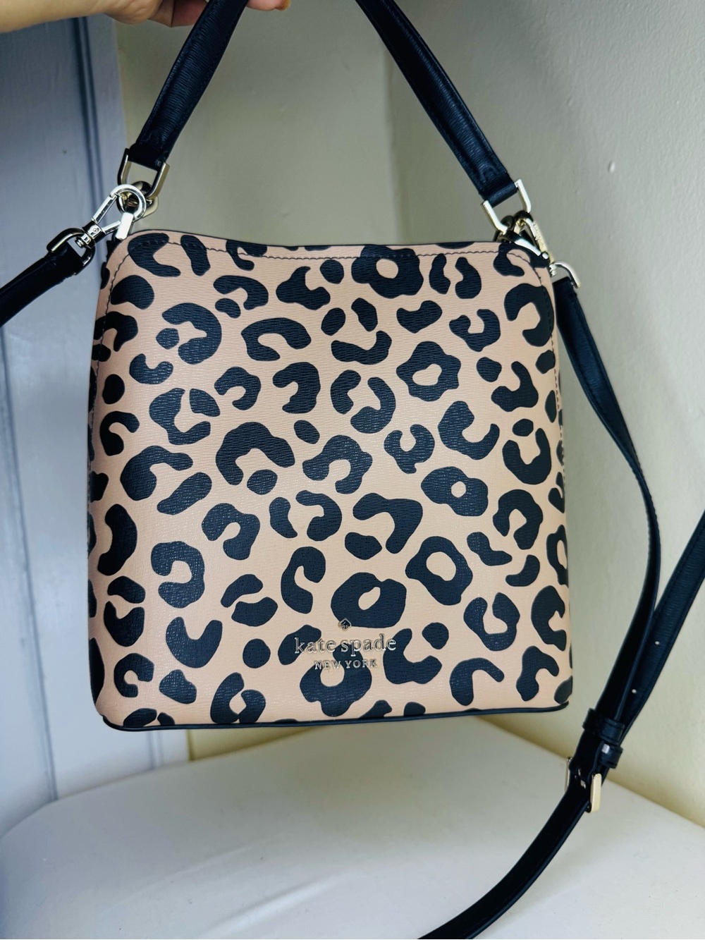 Kate Spade New York Darcy Graphic Leopard Small Bucket Bag